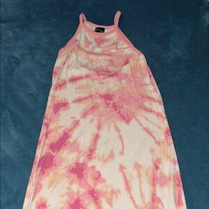 Art Class Pink and Orange Tie-Dye Kids Casual Dress